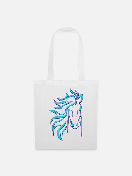 Blue Horse - Stoffbeutel - Weiß