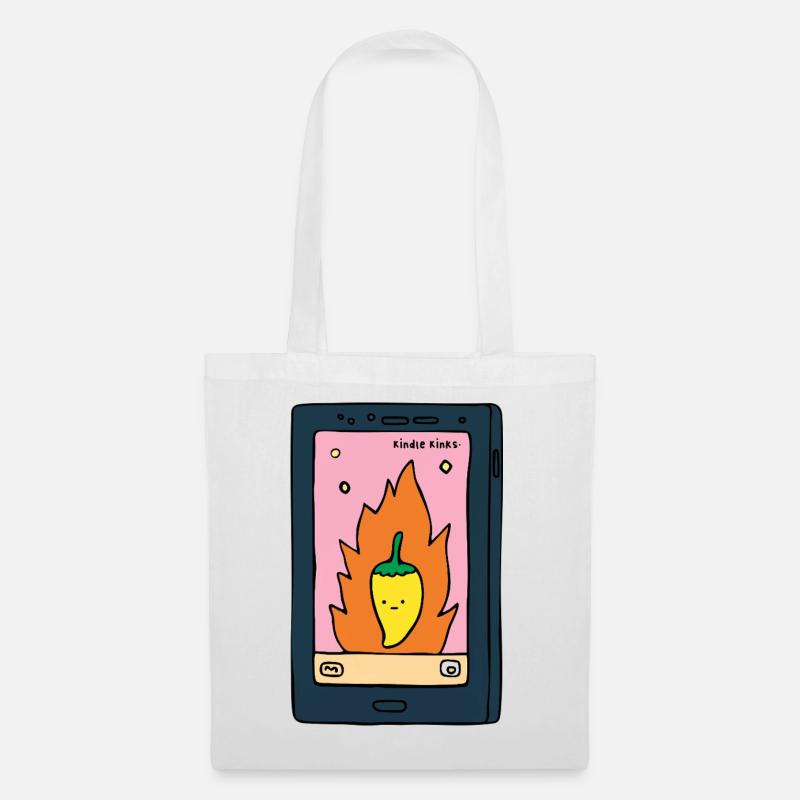 Spicy E-Reader “Kinks” Design | Funny BookT - Stoffbeutel - Weiß