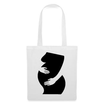 Grossesse, bébé - Sac en tissu - blanc - Devant