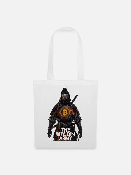 Bitcoin Bazooka – Die Bitcoin-Armee – Samurai 01 - Stoffbeutel - Weiß