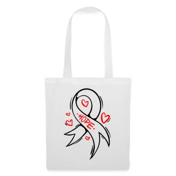 Boucle du cancer du cœur Hope - Sac en tissu - blanc - Devant