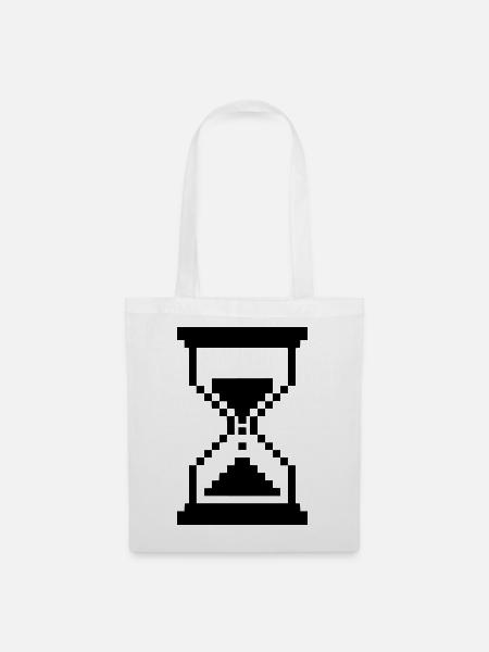 Pixel Sanduhr Ladesymbol - Stoffbeutel - Weiß