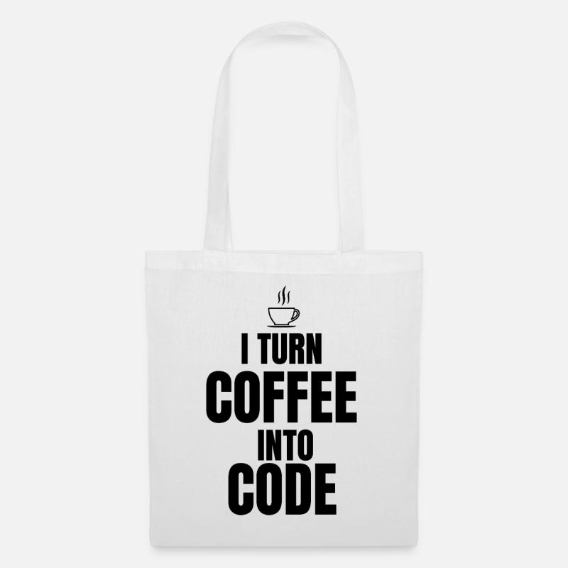 I Turn Coffee Into Code - Tote Bag - white