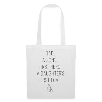 Premier héros du père le fils Première fille amoureuse - Sac en tissu - blanc - Devant