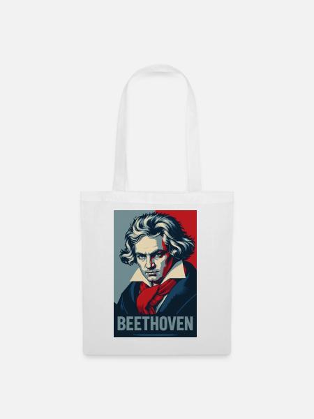 Beethoven Pop-Art-Porträt - Stoffbeutel - Weiß