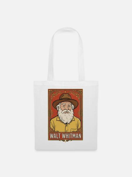 Walt Whitman Retro - Stoffbeutel - Weiß
