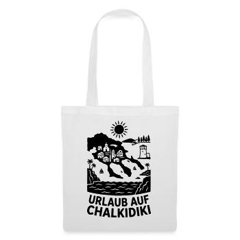 Chalkidiki Griechenland Urlaub Silhouette - Stoffbeutel - Weiß - Vorne