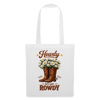 JGA Girl Cowboy Howdy Team Braut Western T-Shirt - Stoffbeutel - Weiß - Vorne