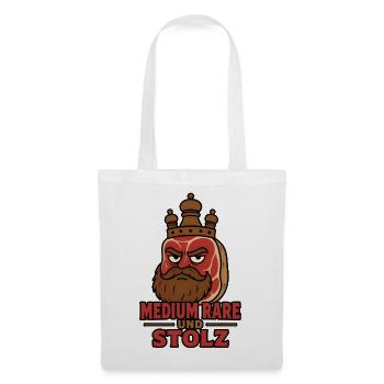 Medium rare und stolz – Grantiges Steak T-Shirt - Stoffbeutel - Weiß - Vorne