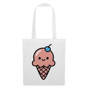 Kawaii Eiswaffel Gesicht Icon - Stoffbeutel - Weiß - Vorne