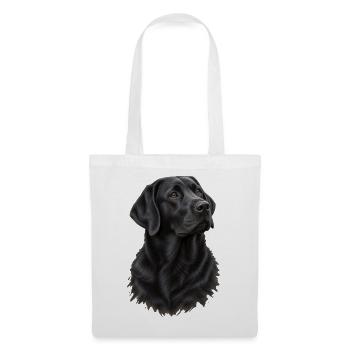 Schwarzer Labrador Portrait - Stoffbeutel - Weiß - Vorne