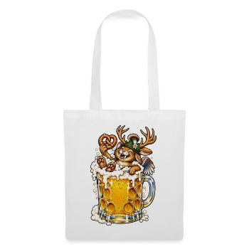 Wolpertinger Lustiges Bayerisches Fabelwesen - Stoffbeutel - Weiß - Vorne