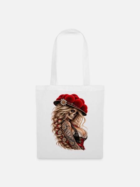Wild Skull Queen – Schwarzwald Rebellin - Stoffbeutel - Weiß