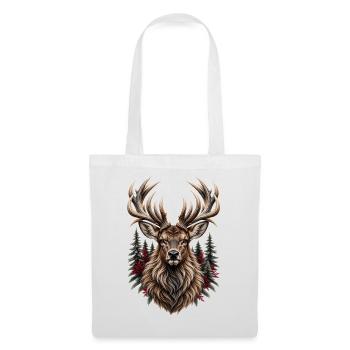 Black Forest Stag – Wilder Hirsch - Stoffbeutel - Weiß - Vorne
