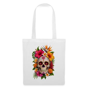 Halloween Sugar Skull Sugarskull  - Stoffbeutel - Weiß - Vorne