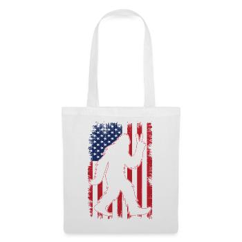 American Flag Bigfoot Yeti Patriotic Forest - Stoffbeutel - Weiß - Vorne