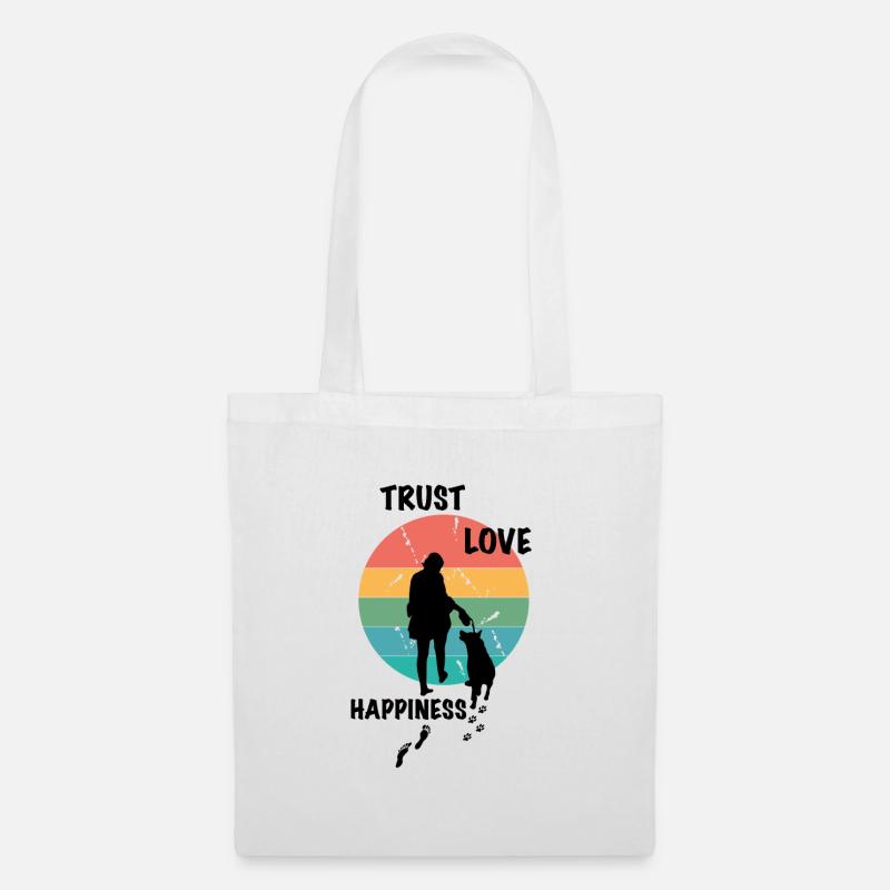 Trust Love Happiness - Stoffbeutel - Weiß