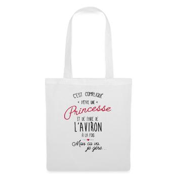 princesse et Aviron - Sac en tissu - blanc - Devant
