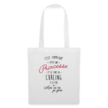 princesse et Curling - Sac en tissu - blanc - Devant