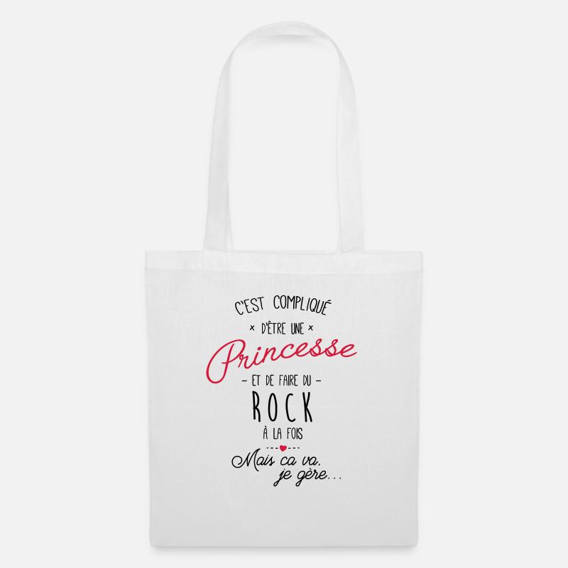 princesse et Rock - Sac en tissu - blanc
