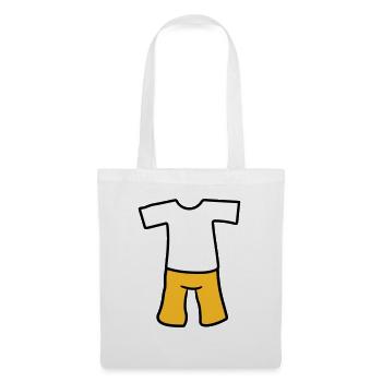 t shirt oberteil kleidung hose anziehen kurze shor - Stoffbeutel - Weiß - Vorne