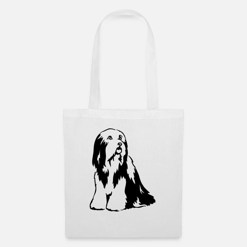 Bearded Collie - Stoffbeutel - Weiß