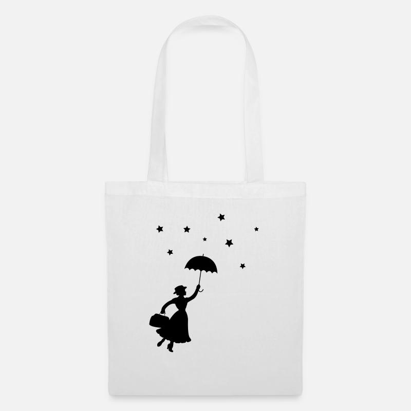 Frau Regenschirm - Stoffbeutel - Weiß