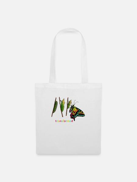 Raupenkokon Schmetterling Design für Schmetterling - Stoffbeutel - Weiß