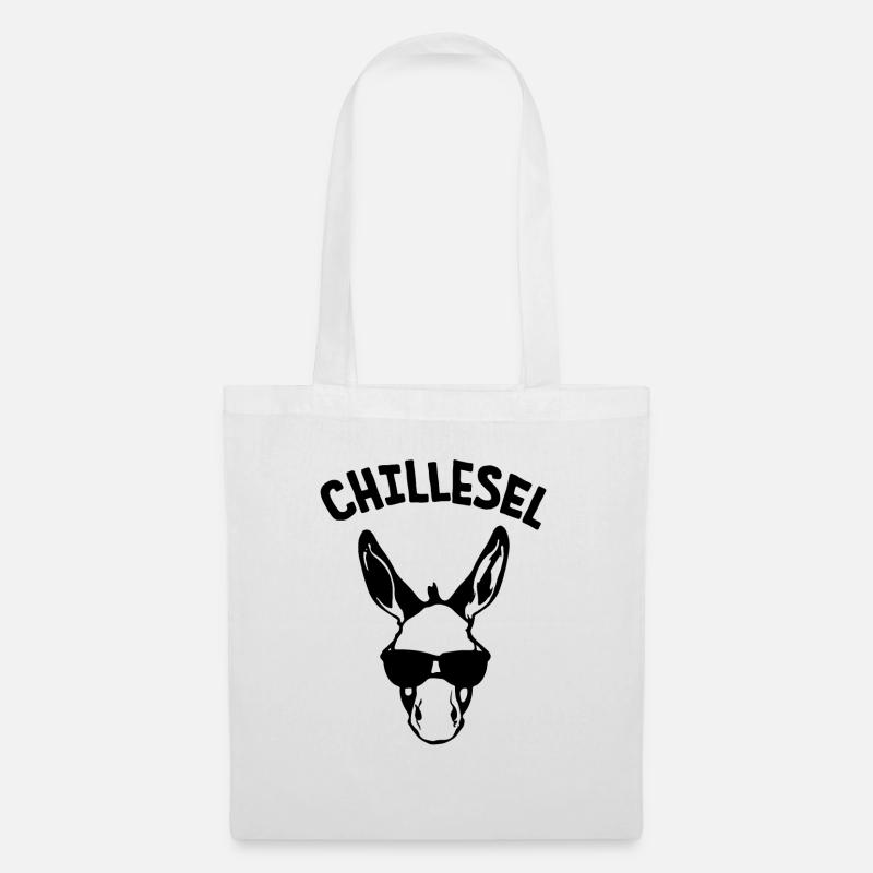 Chillesel Esel Geschenkidee - Stoffbeutel - Weiß