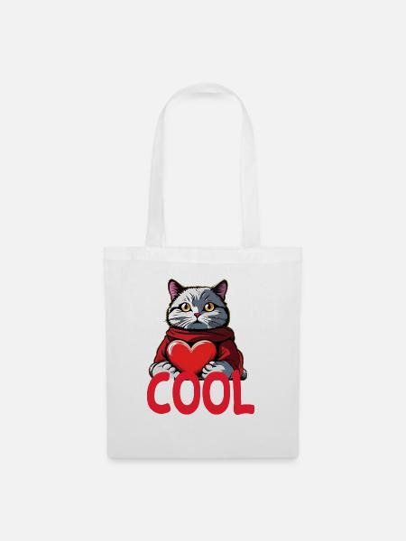 Cool Katze - Cool Cat - Stoffbeutel - Weiß