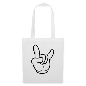 hand symbol - Stoffbeutel - Weiß - Vorne