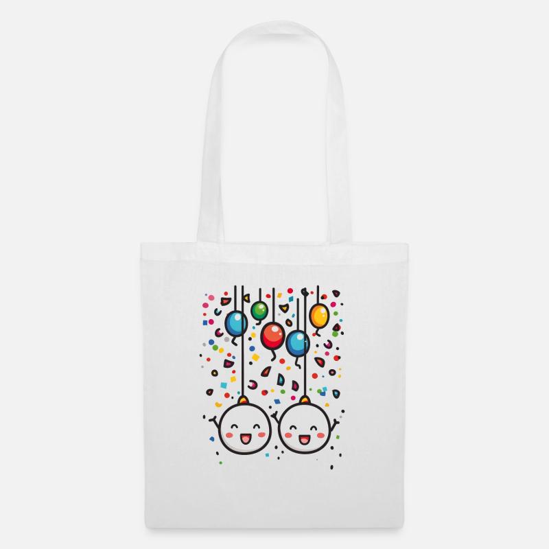 Fasnachtsfreude mit Konfetti - Stoffbeutel - Weiß