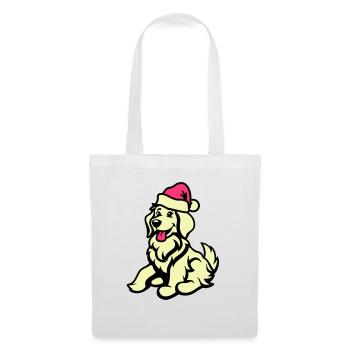 Chien Bande Dessinée Animal Noël - Sac en tissu - blanc - Devant