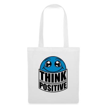 gesicht denken cool think positive positiv bleiben - Stoffbeutel - Weiß - Vorne