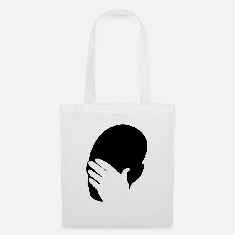Facepalm Silhouette - Stoffbeutel - Weiß