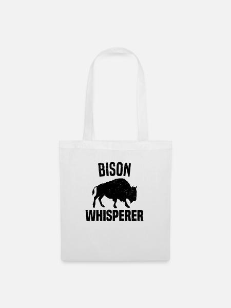 Büffel Bison Ochse Indianer Amerikanisch - Stoffbeutel - Weiß
