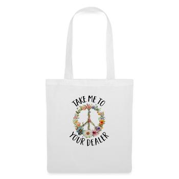 Hippie Peace Sign Peace Flowers Flower Child - Tote Bag - white - Front