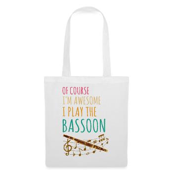 Instrument à vent en bois et instrument à vent basson - Sac en tissu - blanc - Devant
