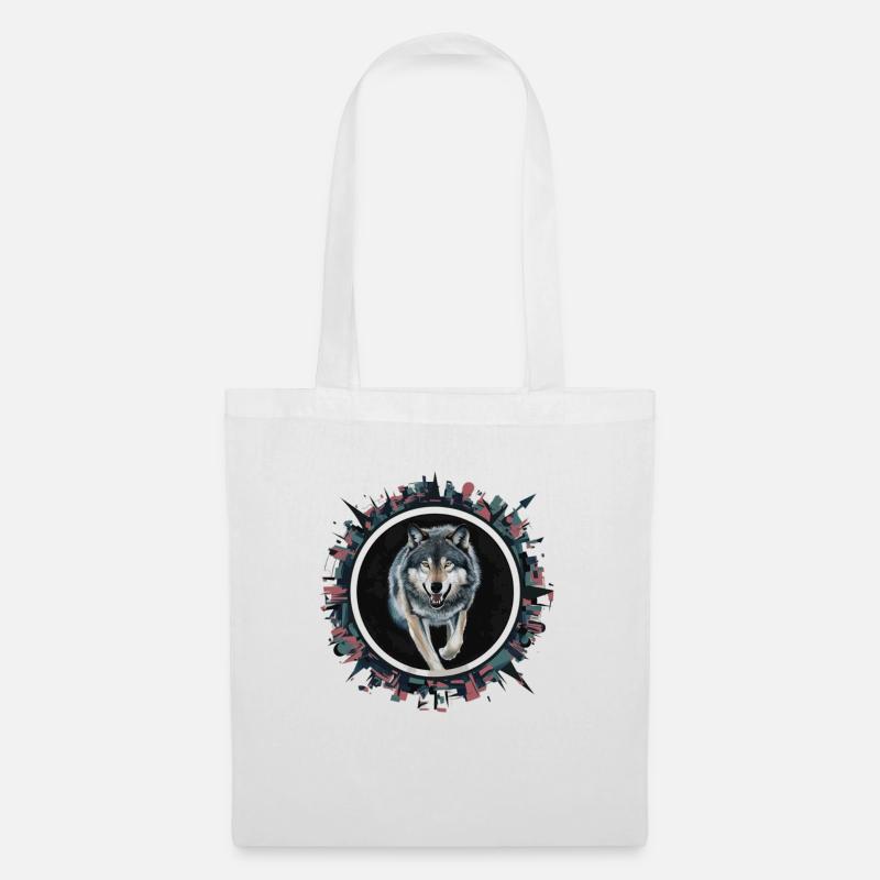 Le loup - Sac en tissu - blanc