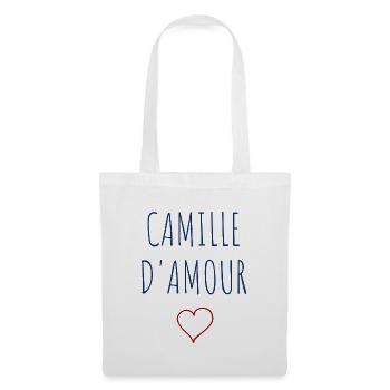 CAMILLE d'amour - COEUR - Sac en tissu - blanc - Devant