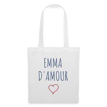 EMMA d'amour - COEUR - Sac en tissu - blanc - Devant