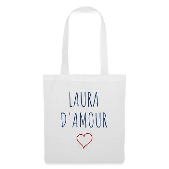 LAURA d'amour - COEUR - Sac en tissu - blanc - Devant