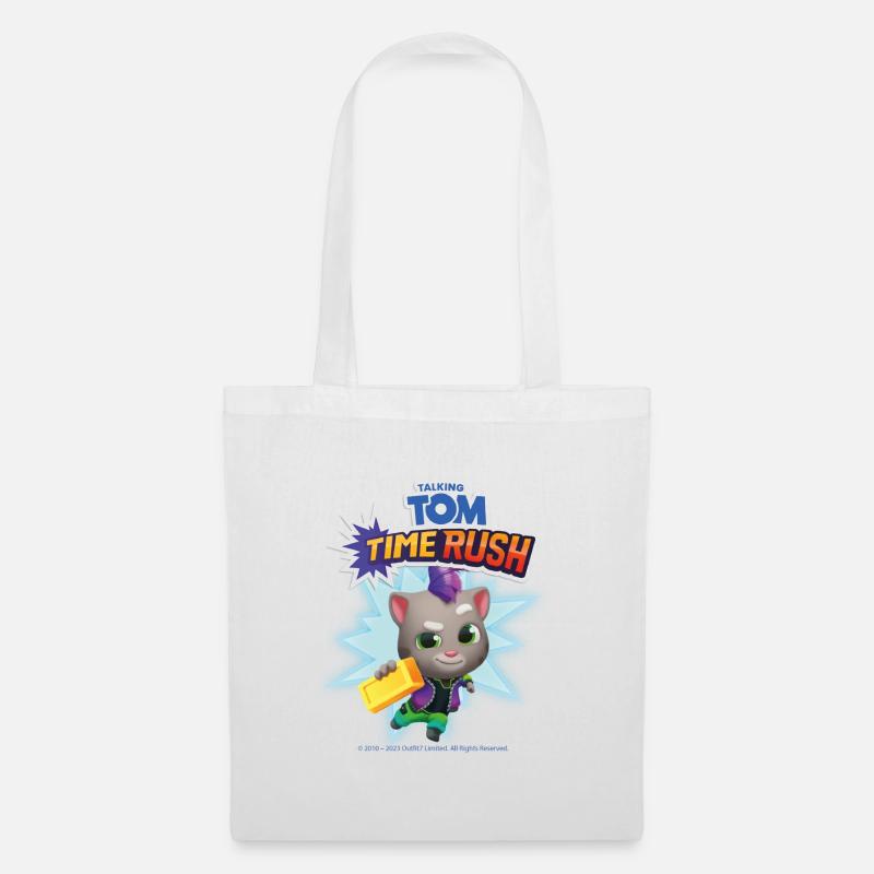 Talking Tom Time Rush Spiel Tom Mit Goldbarren - Stoffbeutel - Weiß