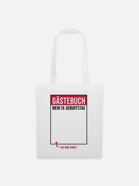 Gästebuch mein 18. Geburtstag zum Verewigen - Stoffbeutel - Weiß