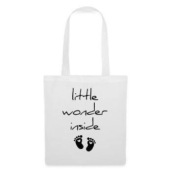 Grossesse bébé petit merveille à l'intérieur - Sac en tissu - blanc - Devant