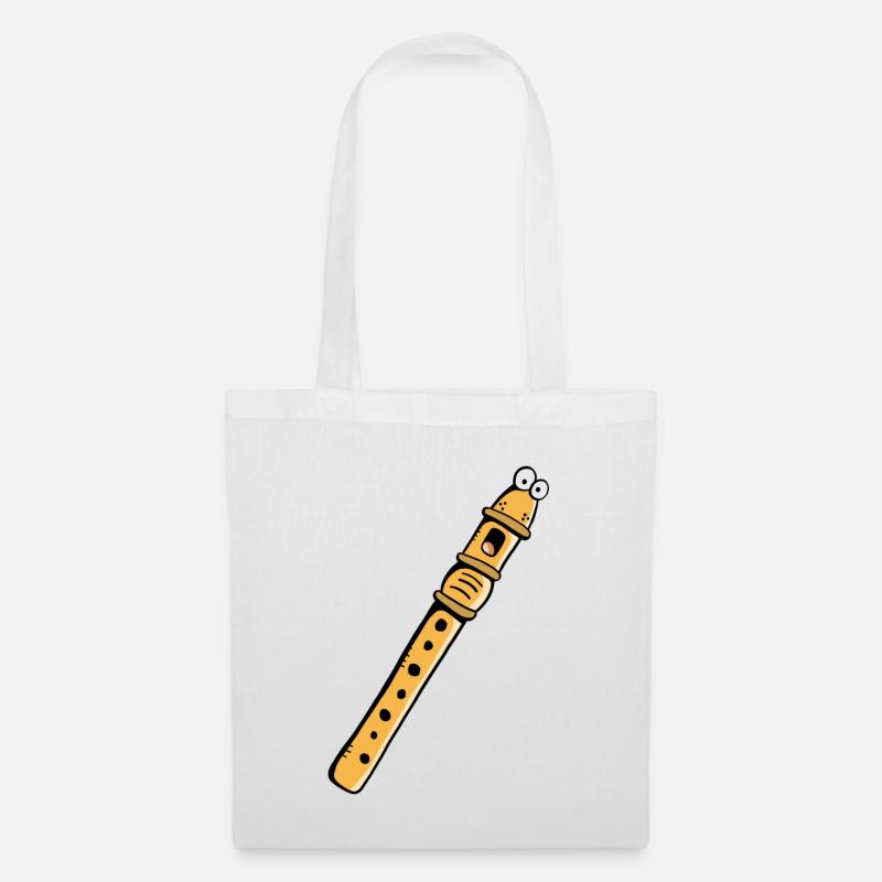 Lustige Flöte - Flöten - Blockflöte - Geschenk - Stoffbeutel - Weiß