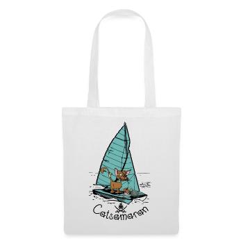 Catamaran Cat Boat - Sac en tissu - blanc - Devant