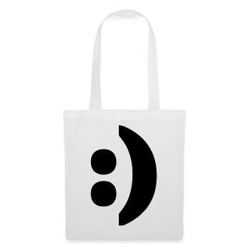 Colon quotation mark smiley - Tote Bag - white - Front