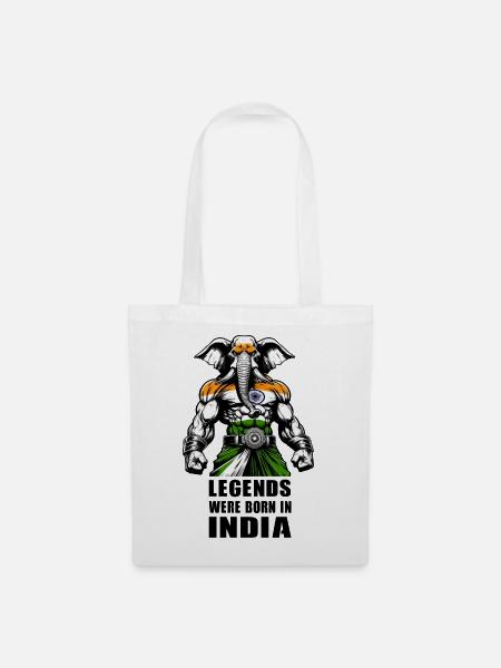 Indien Elefanten Legenden Design - Stoffbeutel - Weiß