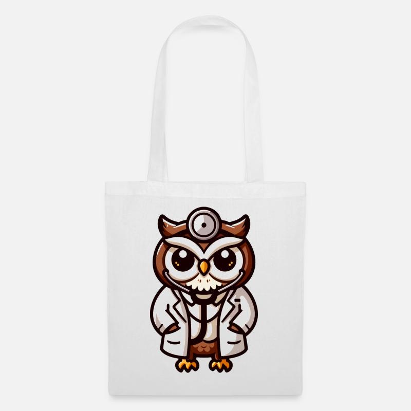 Mediwise Owl: Der gefiederte Arzt - Stoffbeutel - Weiß